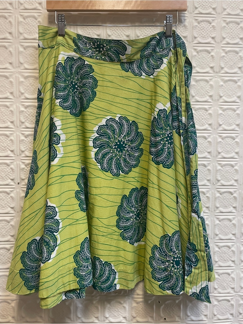 Anthro Odille label Green Floral skirt